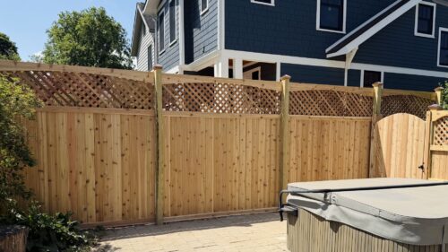 Custom cedar privacy fence